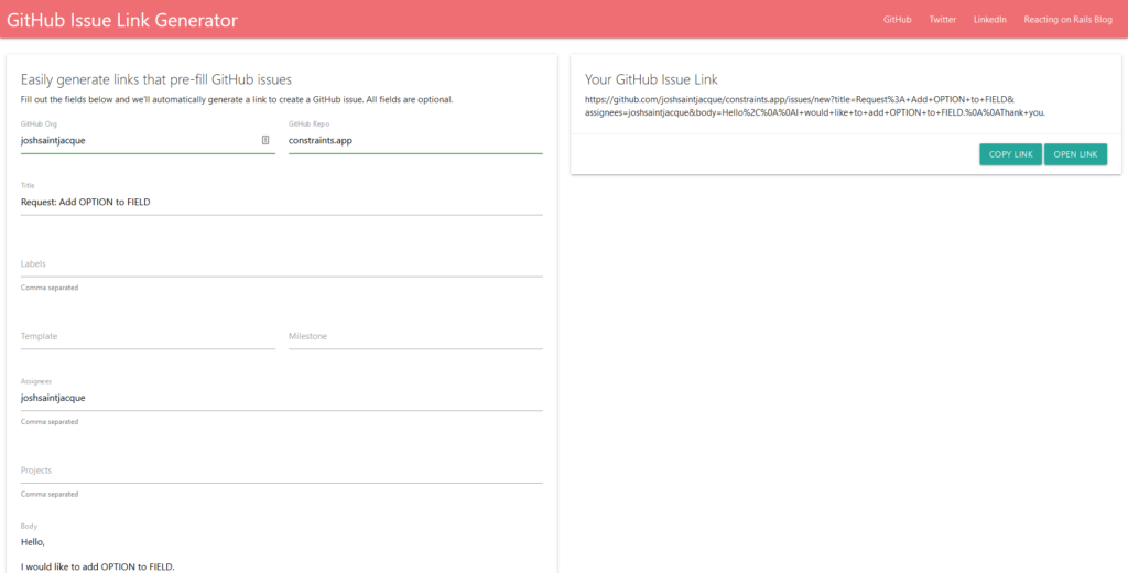 GitHub Issue Link Generator. Sometimes you need a lightweight way to… | by  Josh Saint Jacque | Medium