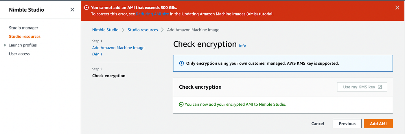 check encryption nimble studio