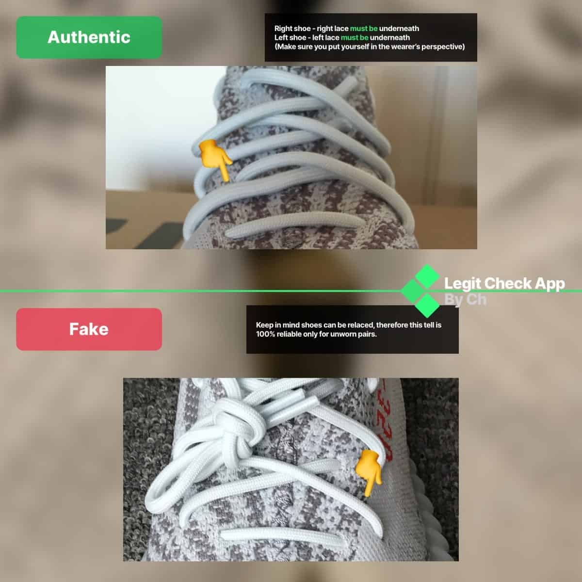 how to tell if blue tint yeezys are fake