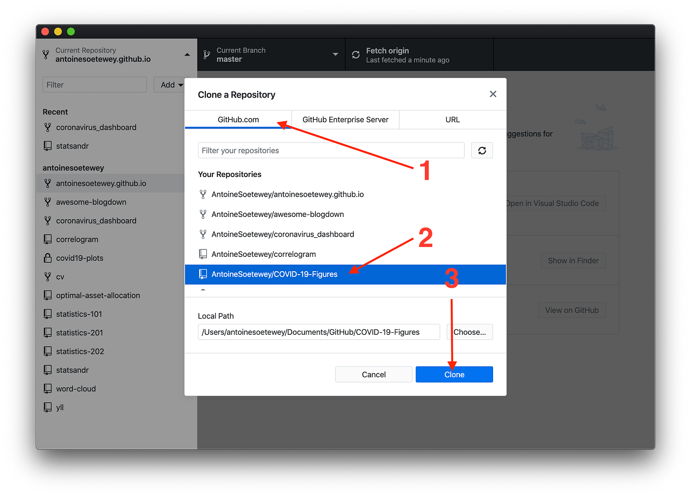 How to upload your R code on GitHub: example with an R script on MacOS