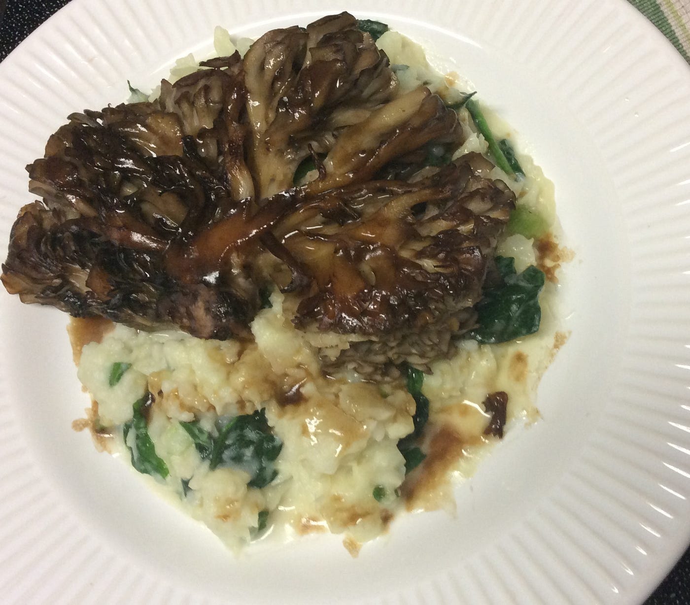 Seared Maitake Steak with Cauliflower Mash by Heather Valentine Medium
