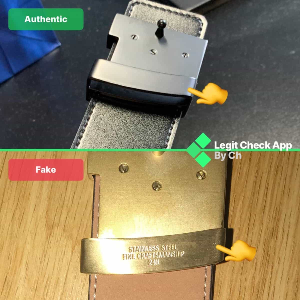 Fake vs Real Louis Vuitton Belt 