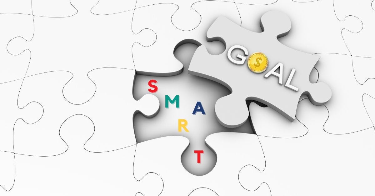 Image of puzzle pieces with the text smart goal.