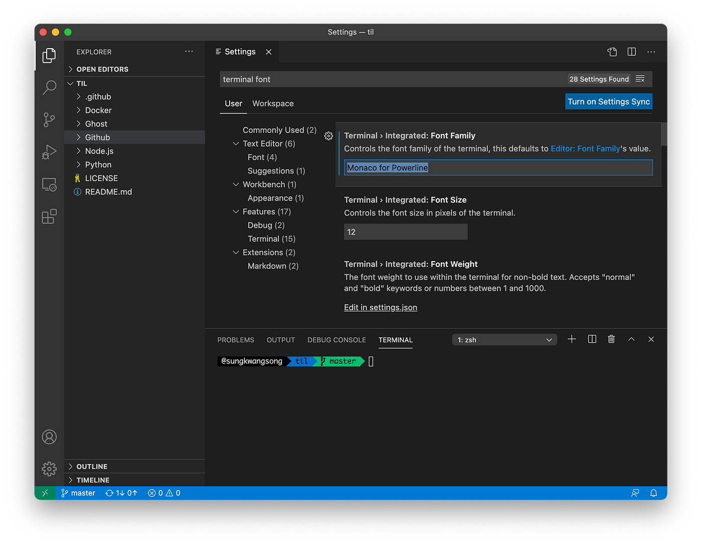Visual Studio Code Oh my zsh By SungKwang Song visual-studio-code-oh-my-zsh-by-sungkwang-song