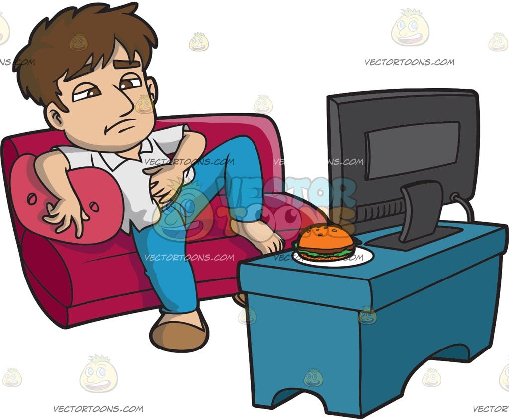 lazy person watching tv