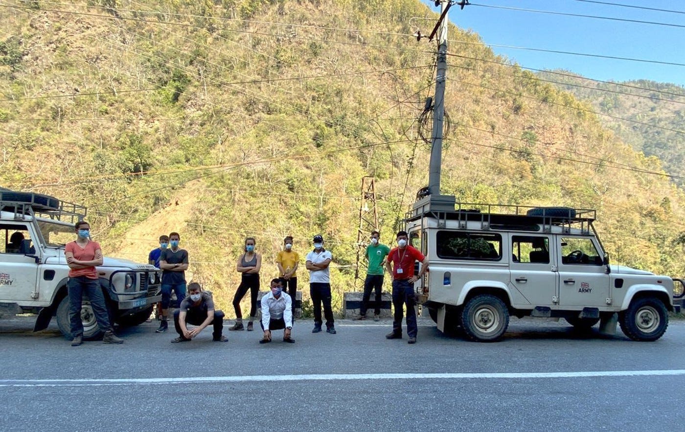 British Gurkhas help Brits stranded in remote areas of Nepal back to the UK.