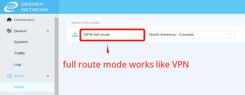 Deeper connect decentralized VPN full routing mode - Deeper Network