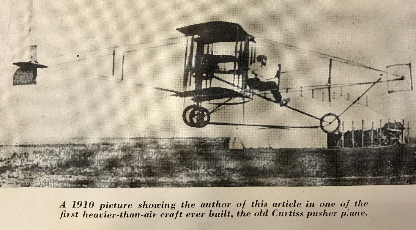 Vintage photo of an early 1910 aircraft