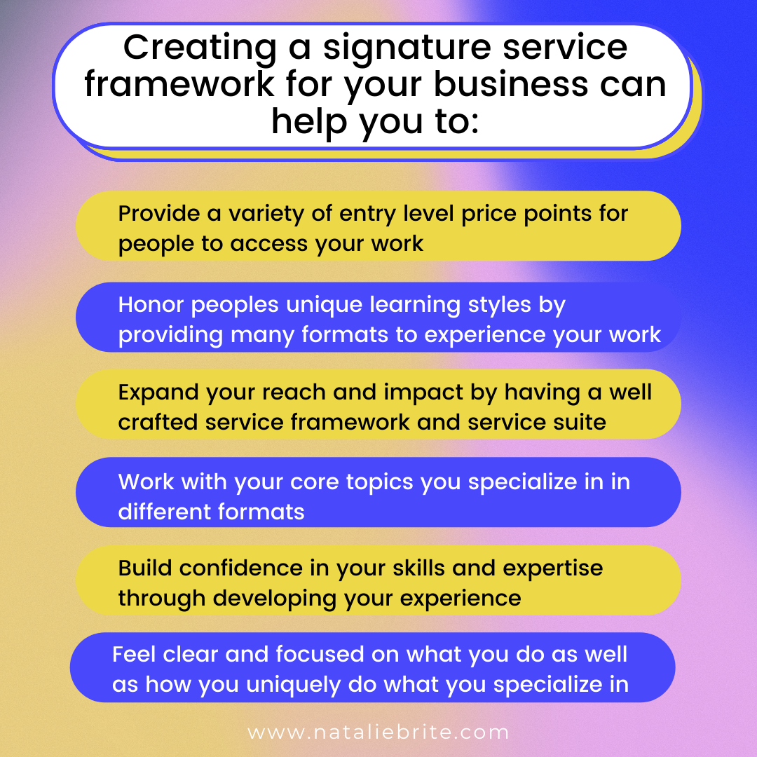 How to develop your signature service framework for your business by Natalie Brite Medium