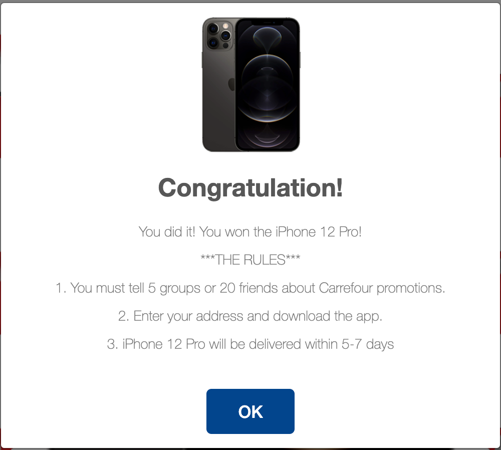 Hoax This Site Offering An Iphone 12 Giveaway From Carrefour Is A Scam By Pesacheck Pesacheck