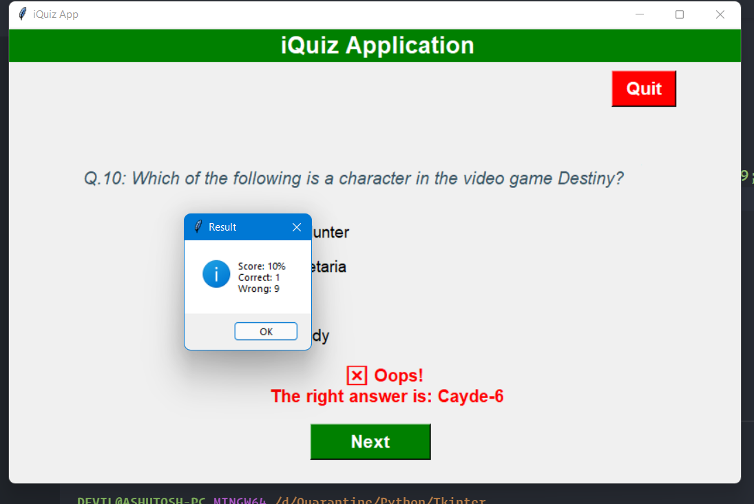How to Build a GUI Quiz Application using Tkinter and Open Trivia DB | by  Ashutosh Krishna | Python in Plain English