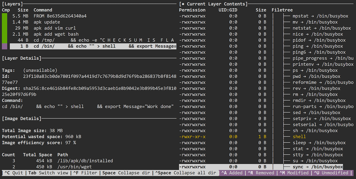 Learn to Analyze Docker Image with Dive tool | by Nishant Sharma |  Pentester Academy Blog