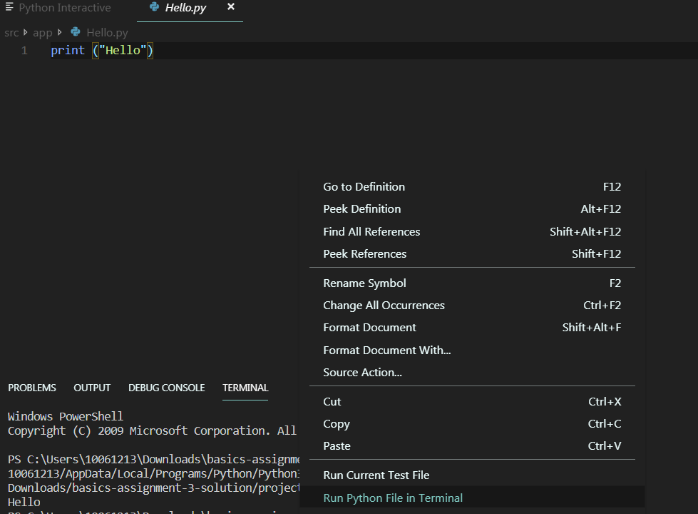 Python extension Visual Studio Code + Hello world program | by El ...