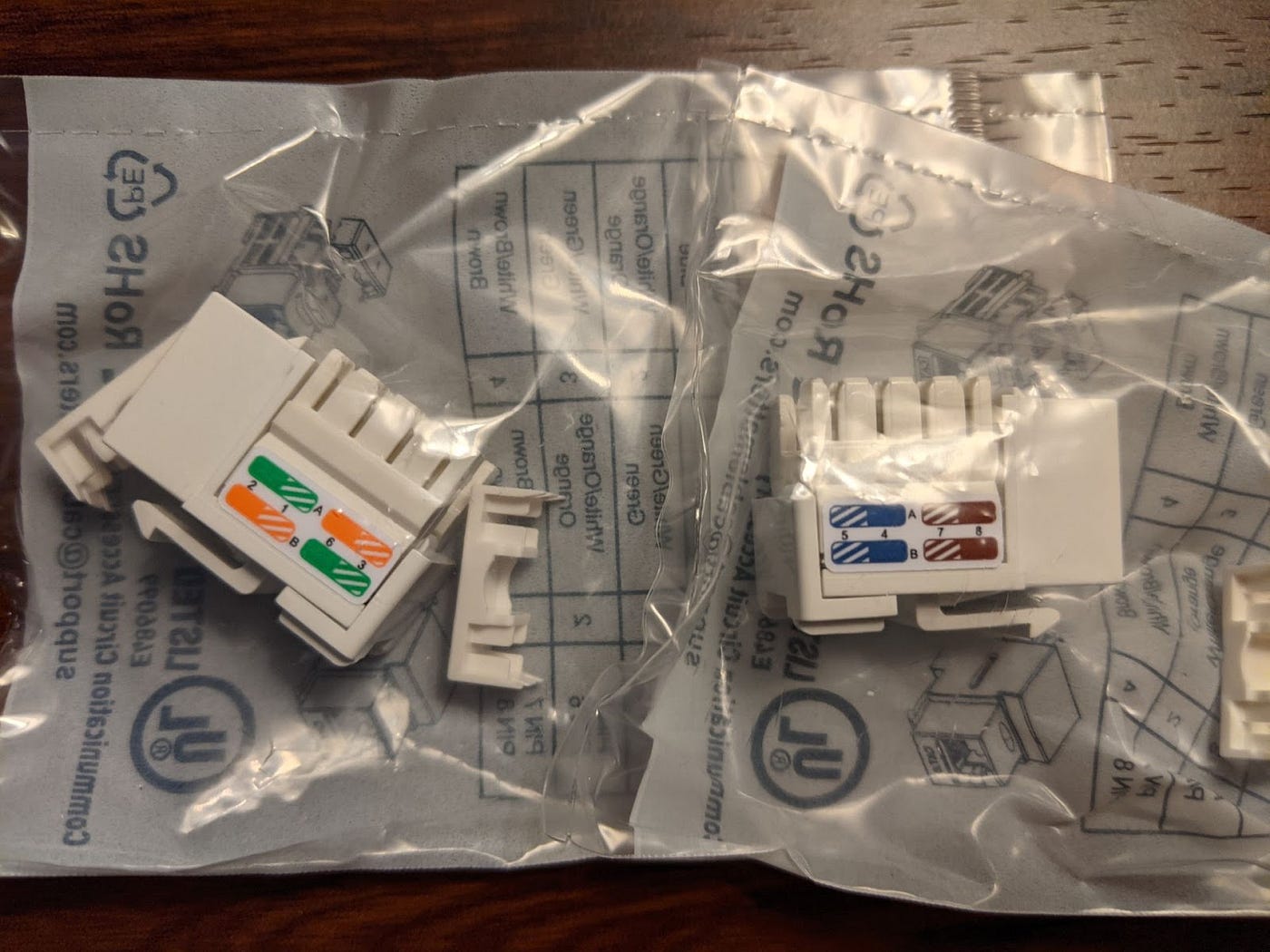 Keystones for ethernet jacks