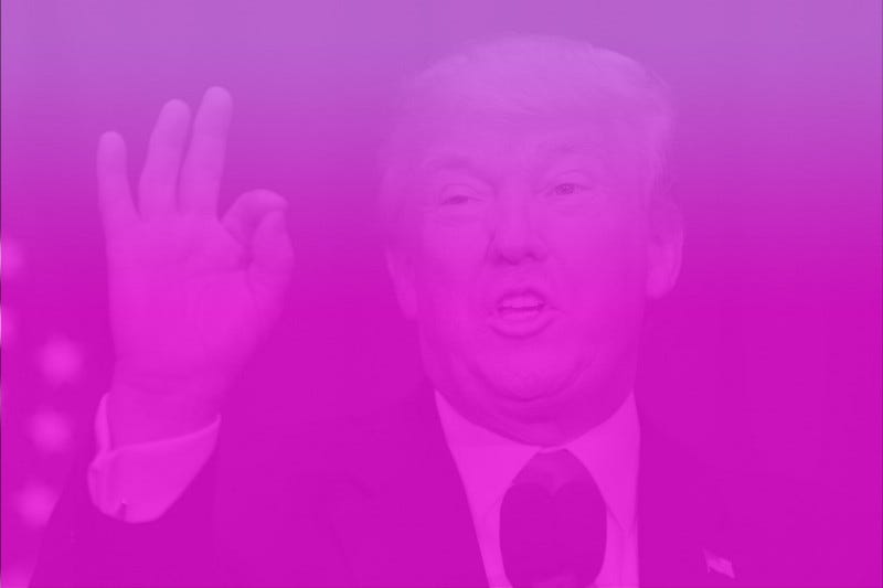 Наложение градиента на фото Дональда Трампа
