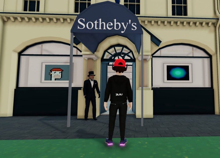 Welcome to the metaverse. Courtesy of Sotheby’s Twitter.