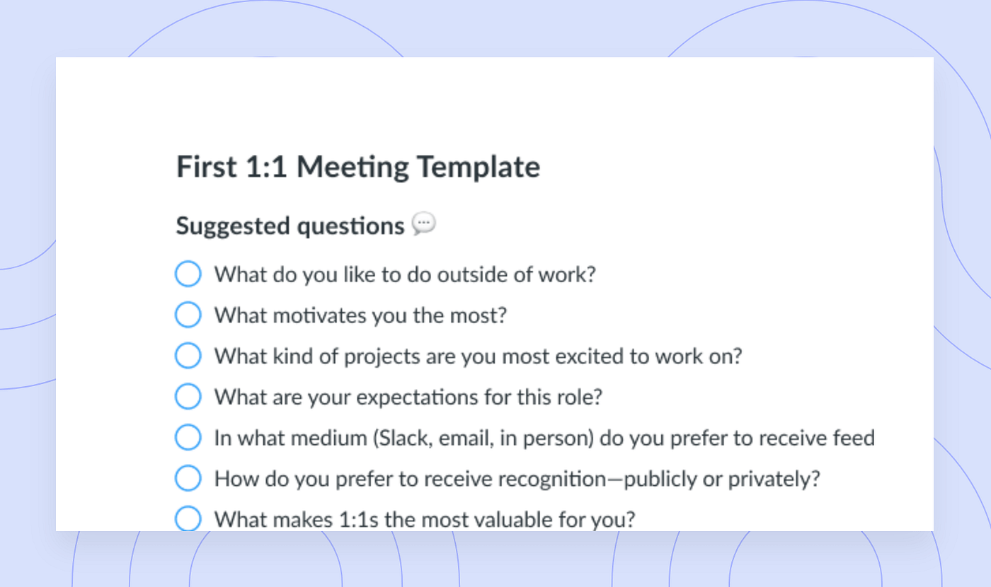 10 One-on-One Meeting Templates for Engaged Teams | by Fellow app |  Fellow.app | Medium
