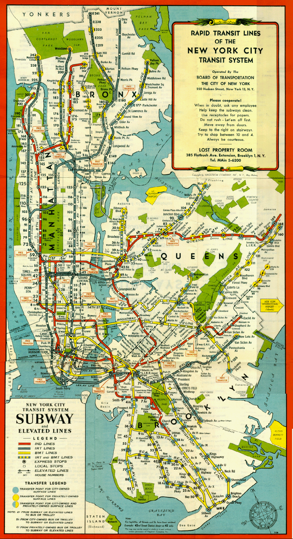 Map of the NYC Subway system circa 1948