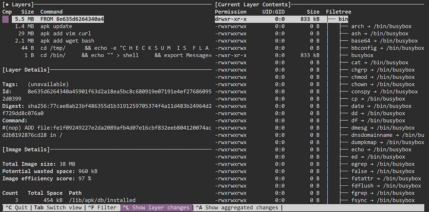 Learn to Analyze Docker Image with Dive tool | by Nishant Sharma |  Pentester Academy Blog