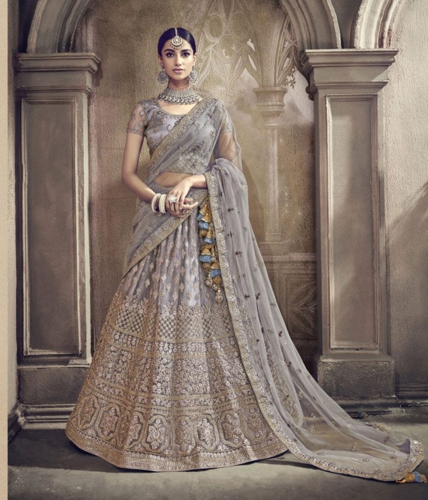 grey lehenga for wedding