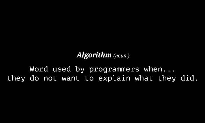 use of the word "algorithm"