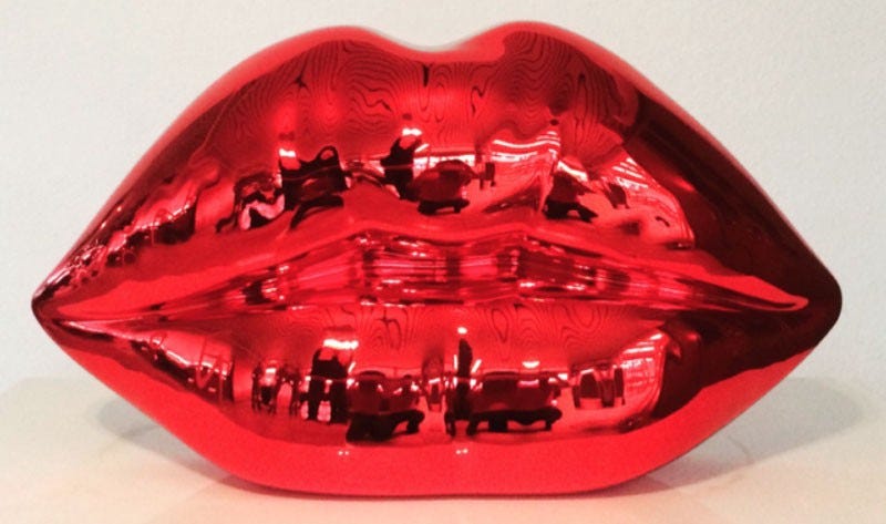 Niclas Castello pop art, The Kiss (Shiny Red) (2013–2015)
