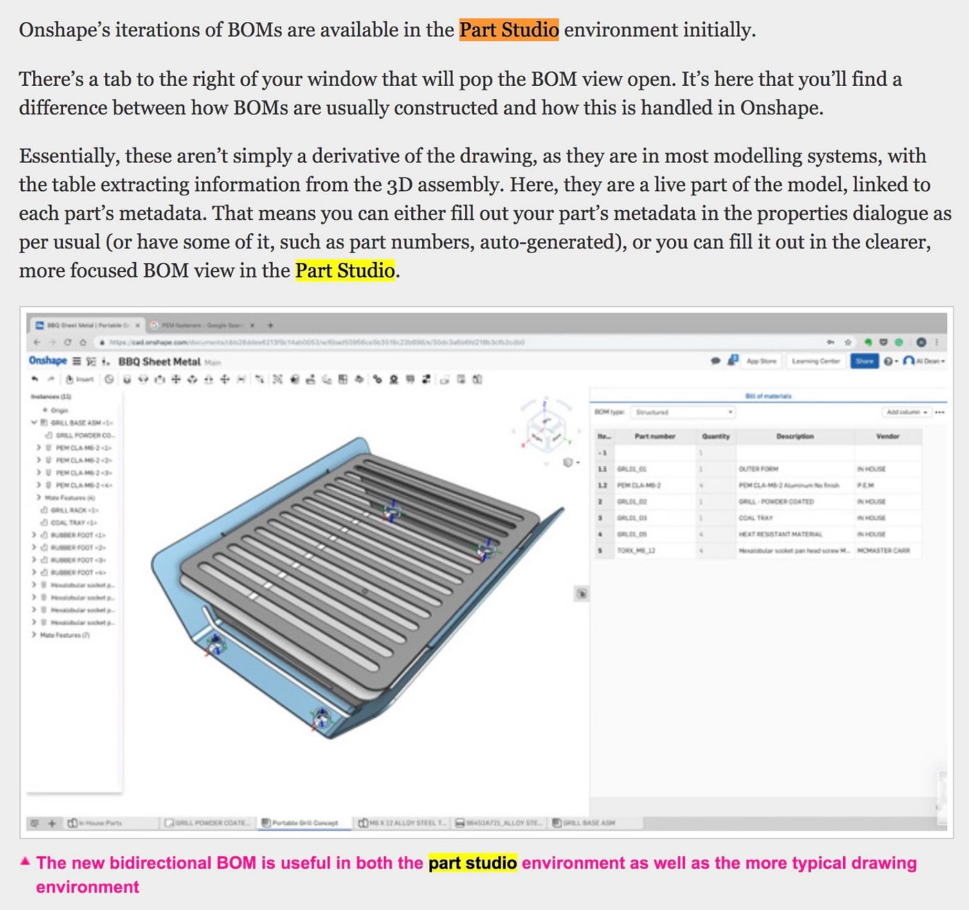How OpenBOM Can Create a Part List (Bill of Materials) from Onshape