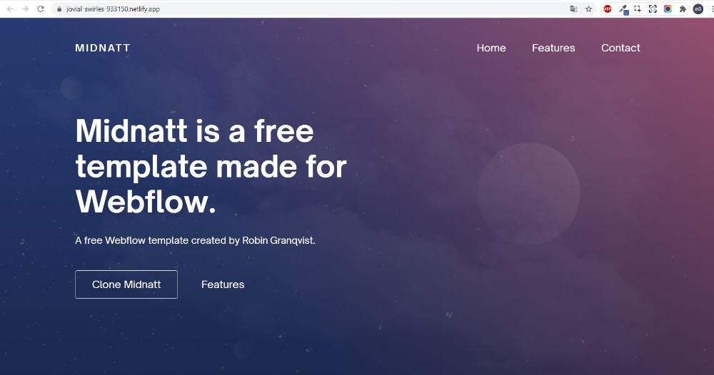 The live site in a browser