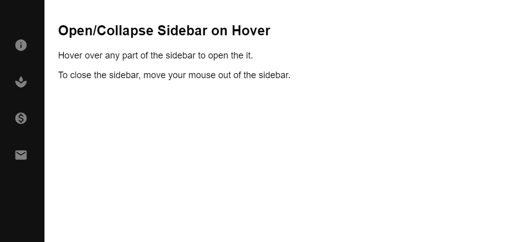 Create a beautiful hover-triggered expandable sidebar with simple HTML, CSS,  and Javascript | by 9cv9 official | Medium