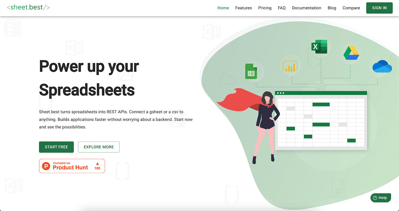 sheet best landing page