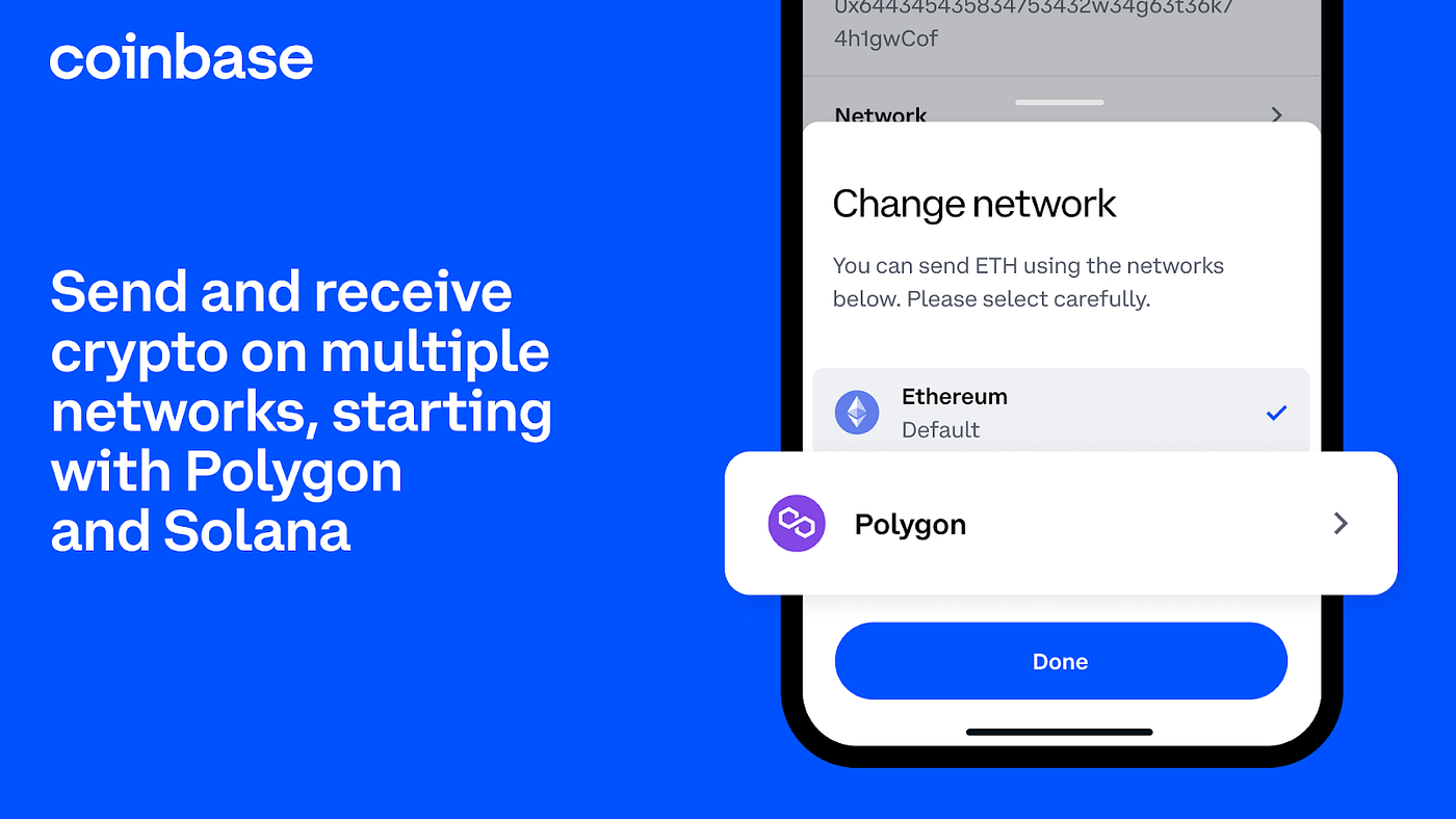 Envoyez et recevez des cryptos sur plusieurs réseaux, en commençant par Polygon et Solana | par Coinbase | juin 2022