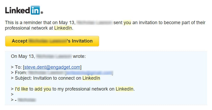 Image of Linkedin Invitation Request