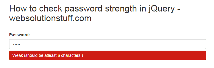 How To Check Password Strength Using JQuery