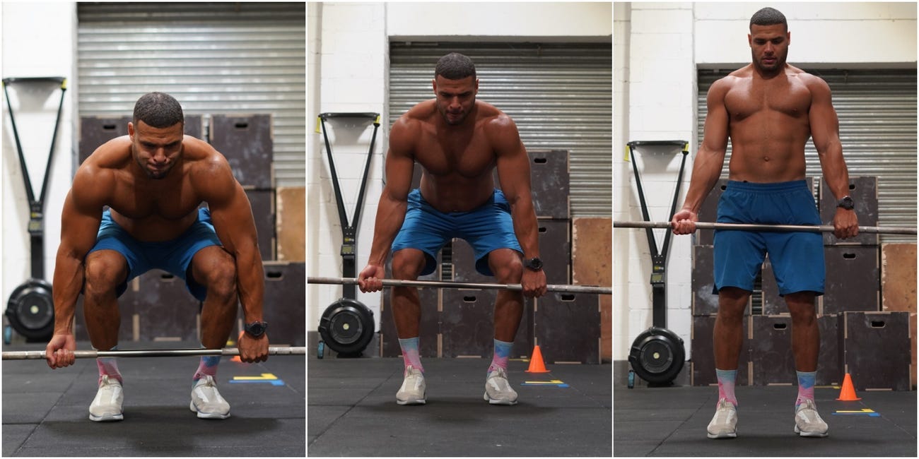 Zack George performing a deadlift.