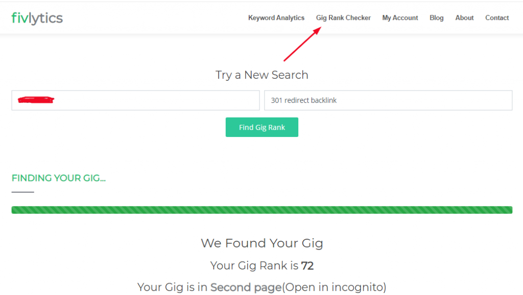 check fiverr gig ranking