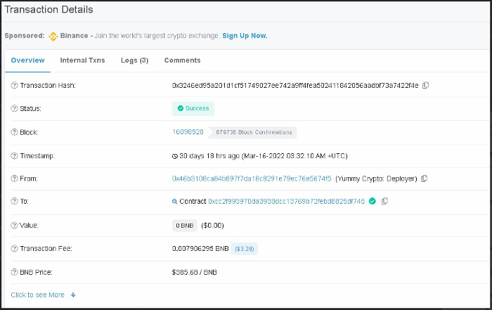 Yummy Staking Tutoriel : Contrats | de Yummy Crypto | Coinmons | avril 2022