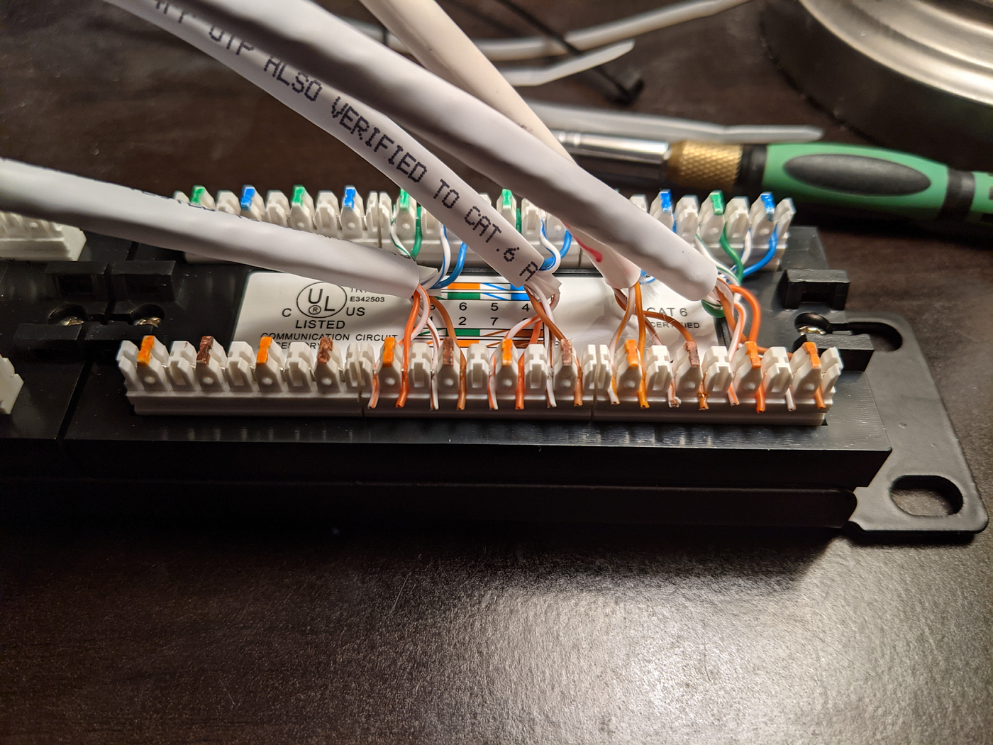 Wiring the patch panel