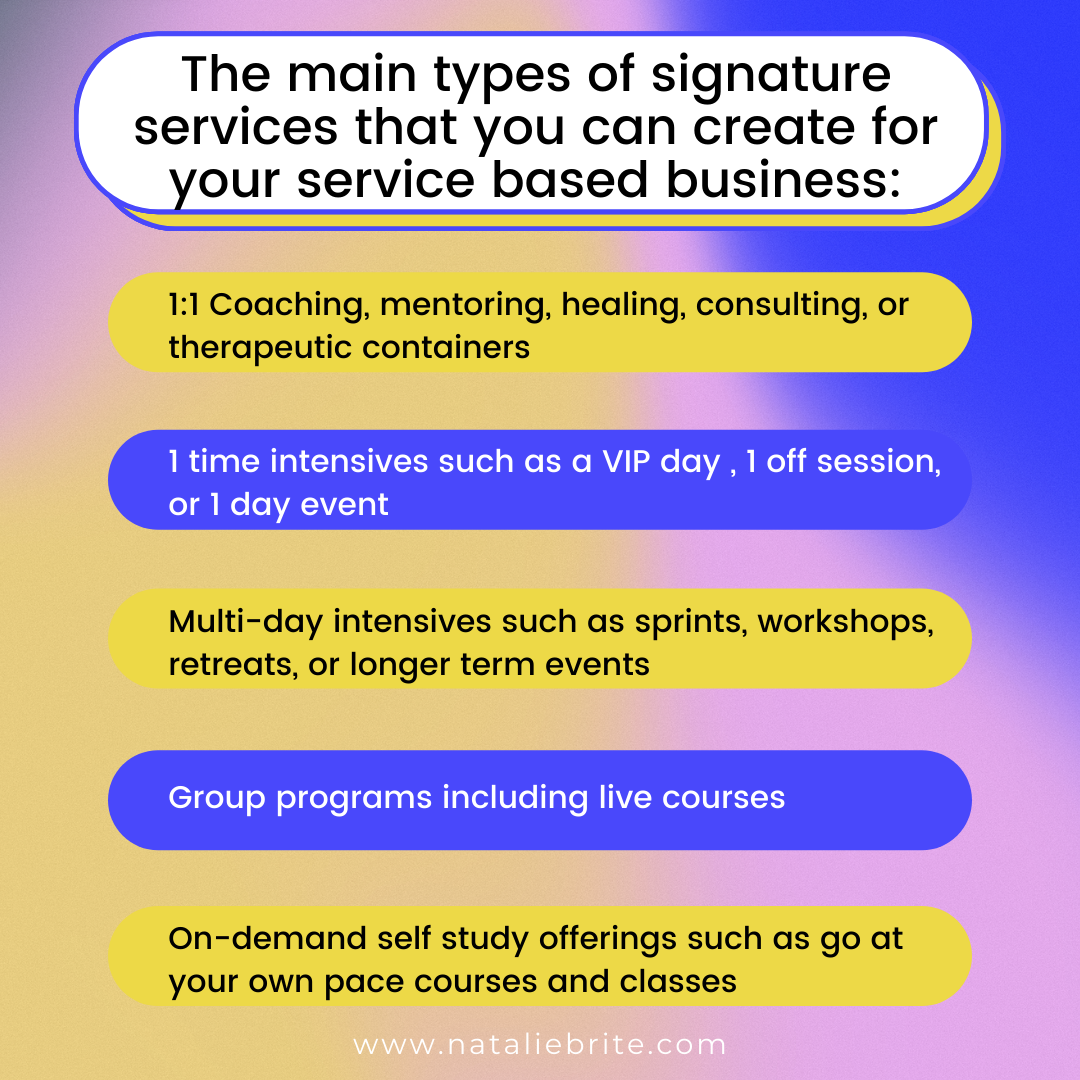 How to develop your signature service framework for your business by Natalie Brite Medium