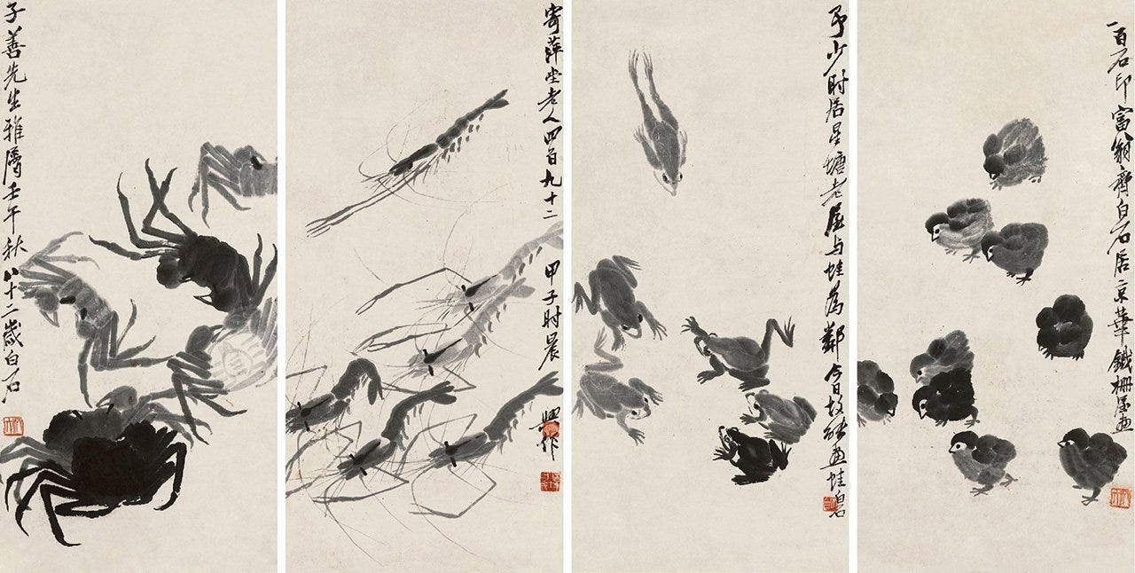 Chinese artist Qi Baishi's painting `` Shrimp '' exhibited at NFT auction |  Medium