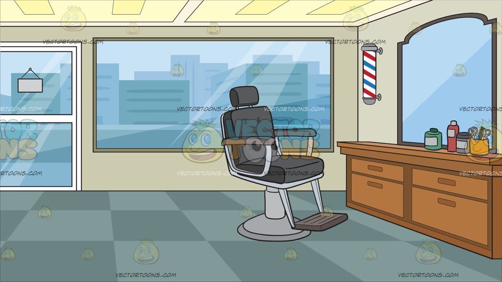 Inside A Barber Shop Background by Vector Toons Medium