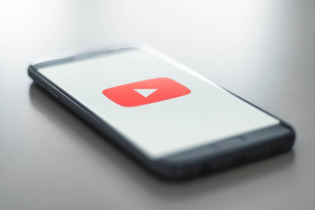 YouTube on a mobile phone