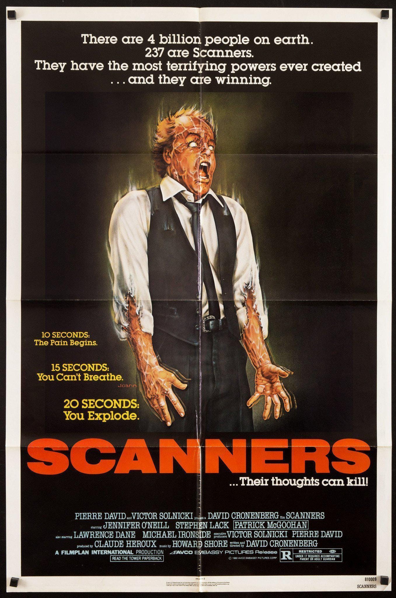 Movie Review: Scanners (1981). I still don't know quite what to think… | by  Patrick J Mullen | As Vast as Space and as Timeless as Infinity | Medium