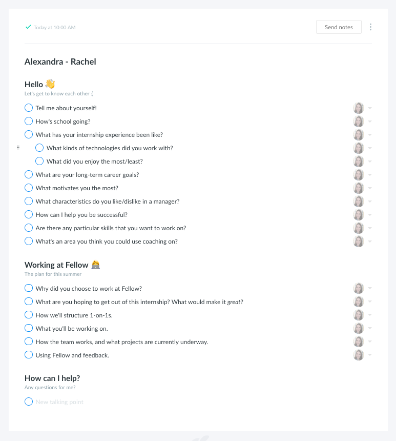 How We Run One On One Meetings A Template For Your First One On One By Alexandra Sunderland Fellow App What Great Managers Know Medium