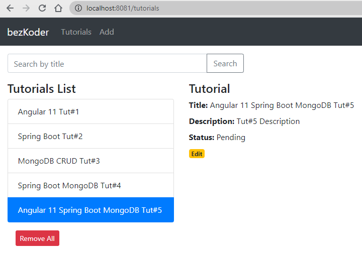 angular spring boot mongodb