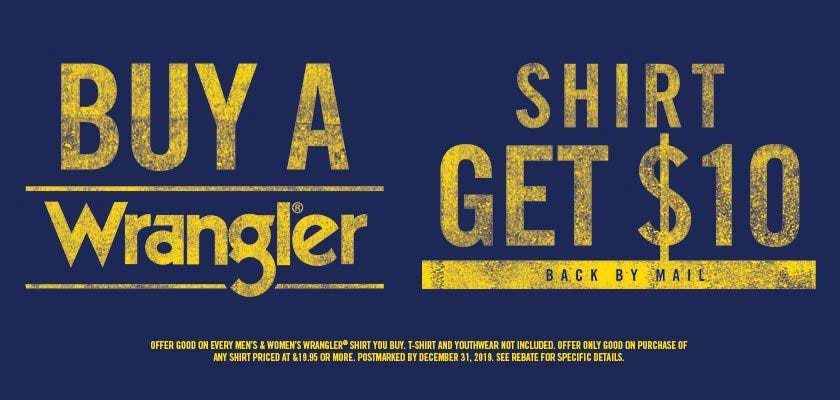 Wrangler Jeans Buy 2 Get 1 FREE 10 Shirt Rebate For Fort Worth Rodeo 