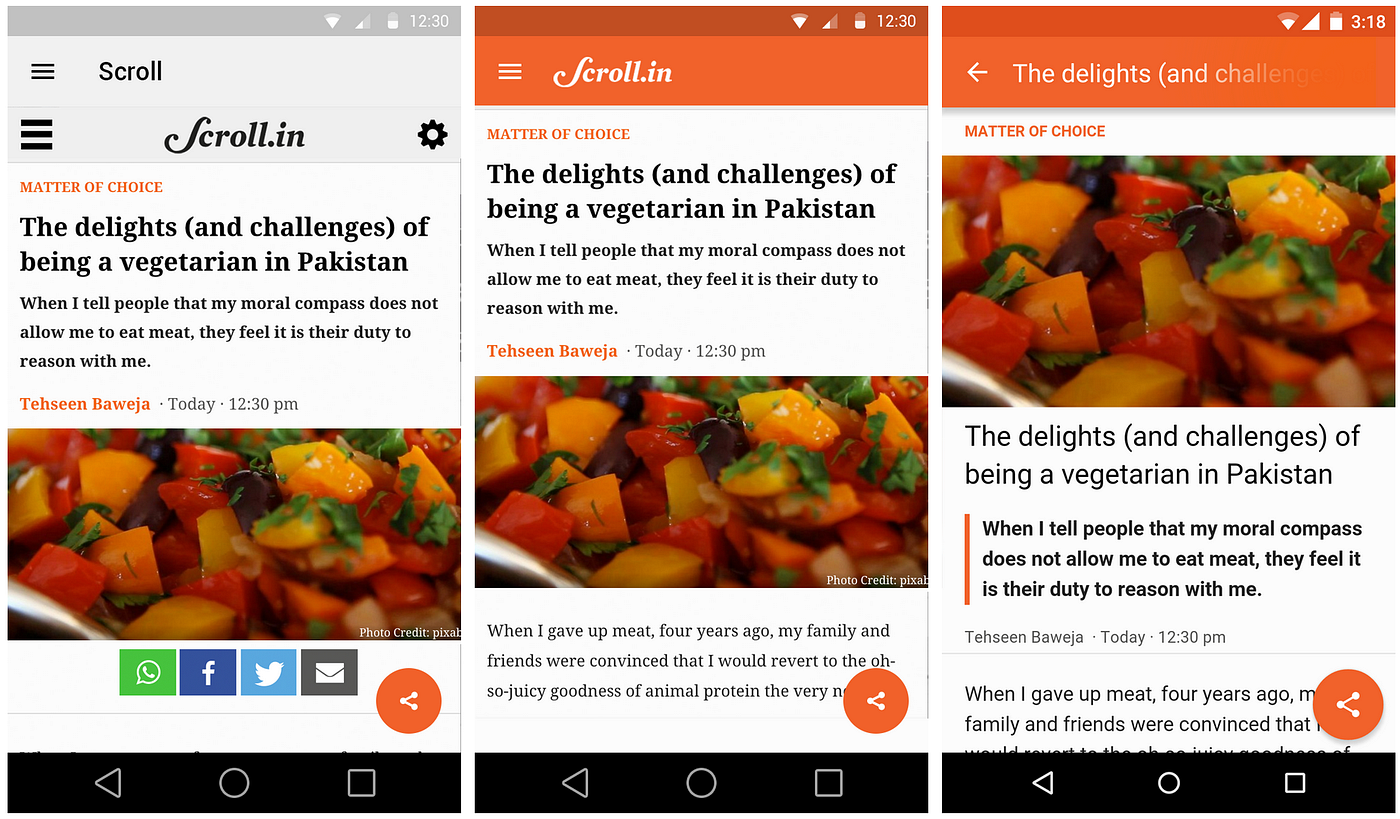 Designing Scroll for Android. With a major update to the Scroll app