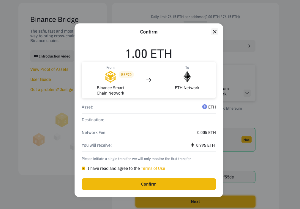 How to convert ethereum to usdt binance