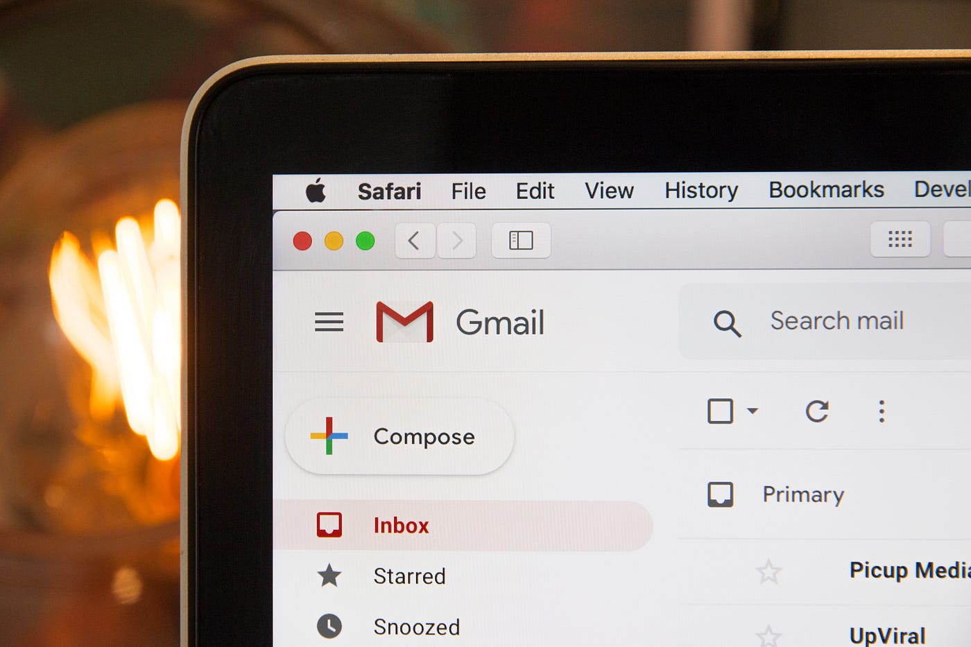 Gmail inbox on computer.