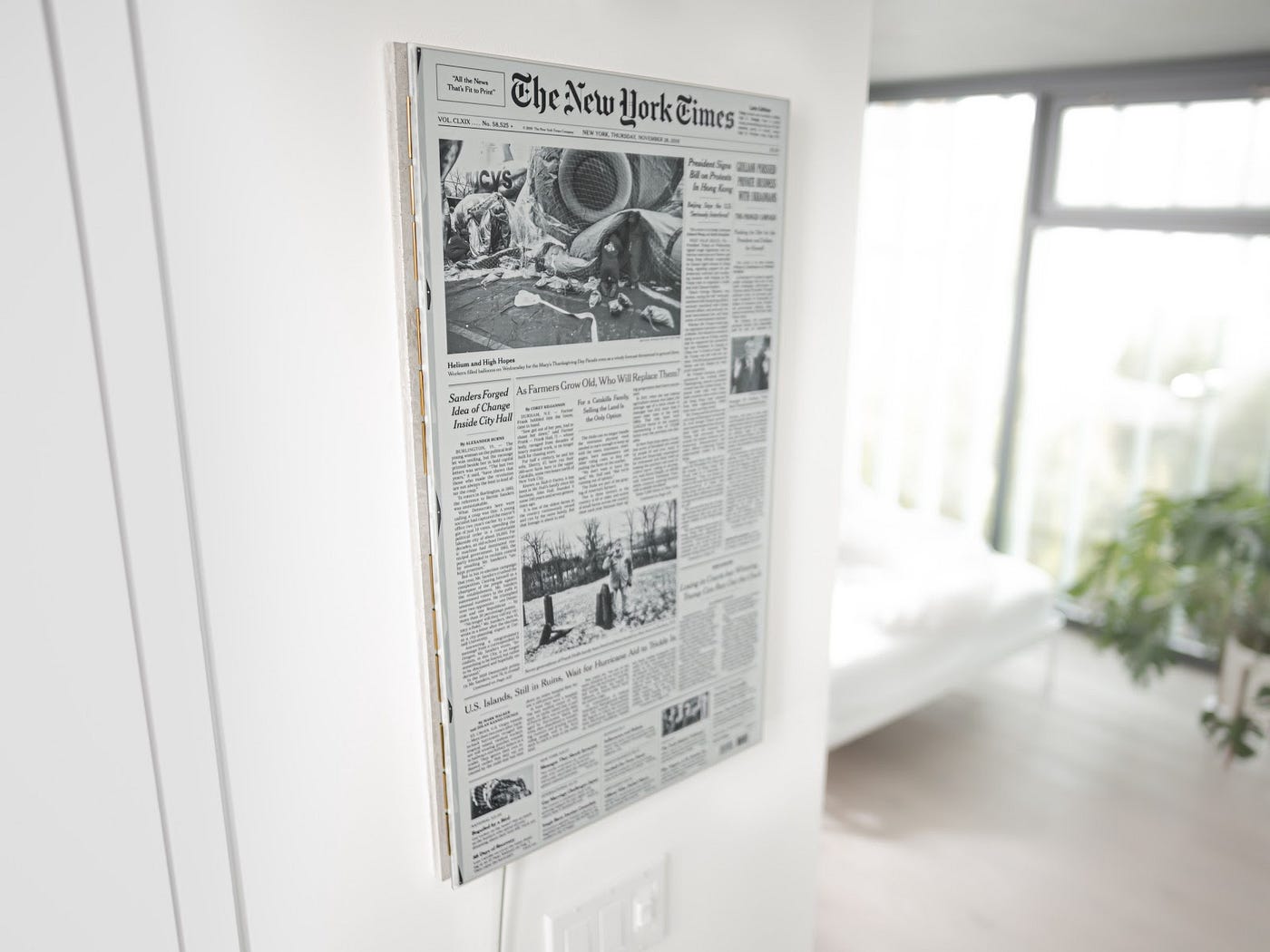 This Super Clean Smart Screen Puts A Newspaper On Your Wall By Max Braun Onezero