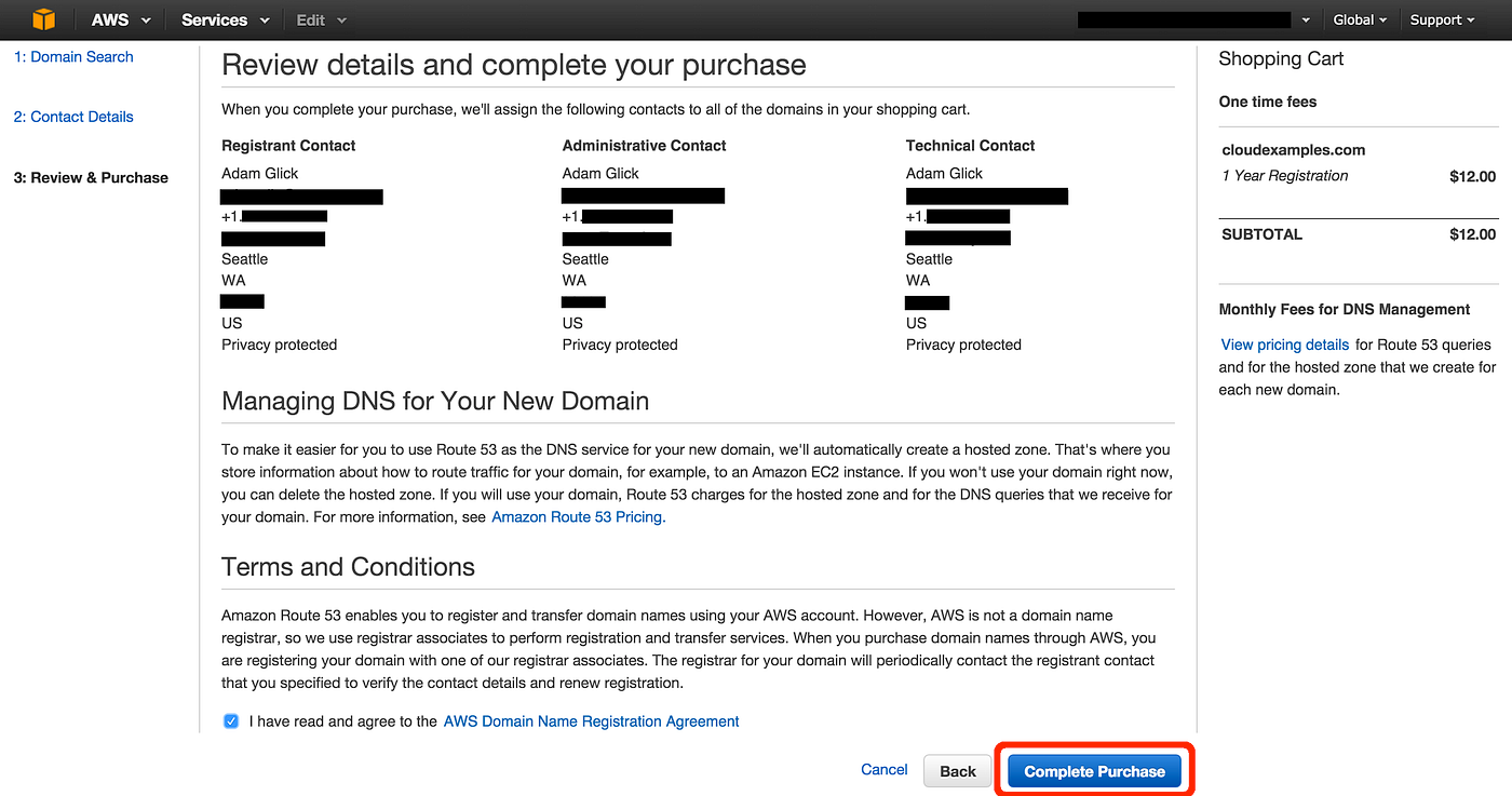 How to Register a Domain Name with Amazon Web Service | by Ankit Gupta | AWS  in Plain English